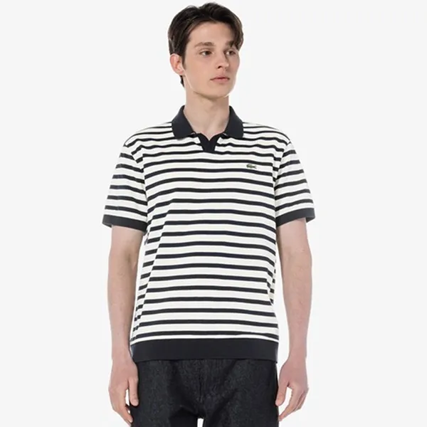 Áo Polo Nam Lacoste Regular Fit PH186E 166 Màu Kẻ Xanh Đen Size 5