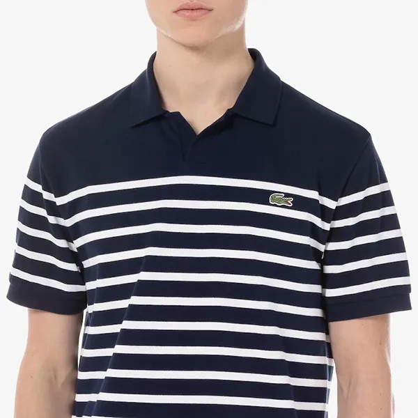 Áo Polo Nam Lacoste Regular Fit Shirt PH286E 54G 166 Màu Xanh Kẻ Trắng Size 4