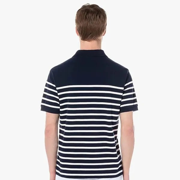 Áo Polo Nam Lacoste Regular Fit Shirt PH286E 54G 166 Màu Xanh Kẻ Trắng Size 4