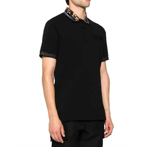 Áo Polo Nam Versace Jeans Couture Logo Embroidered Cotton Polo Shirt 77GAGT10 Màu Đen Size S - Thời trang - Vua Hàng Hiệu