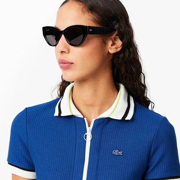 Áo Polo Nữ Lacoste Slim Fit Piqué PF2665 51 I2J Màu Xanh Size 36