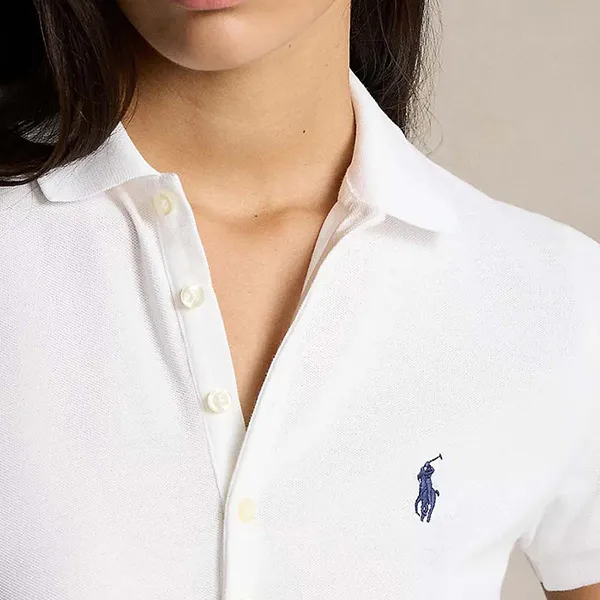 Áo Polo Nữ Ralph Lauren Slim Short Sleeve 211870245001 Màu Trắng Size L