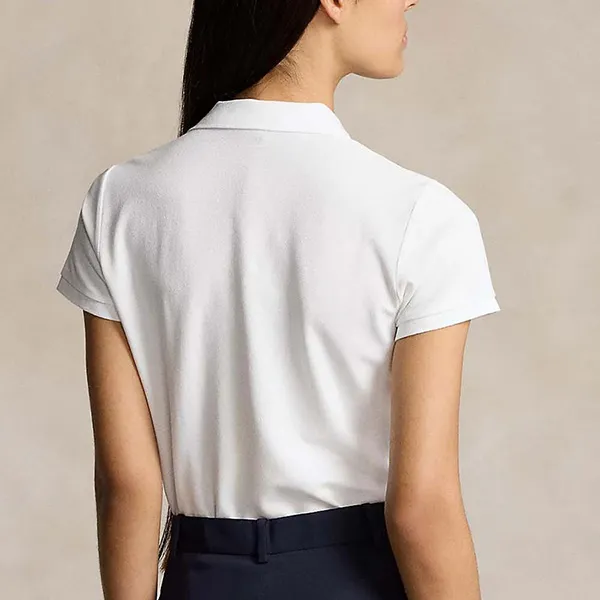 Áo Polo Nữ Ralph Lauren Slim Short Sleeve 211870245001 Màu Trắng Size L