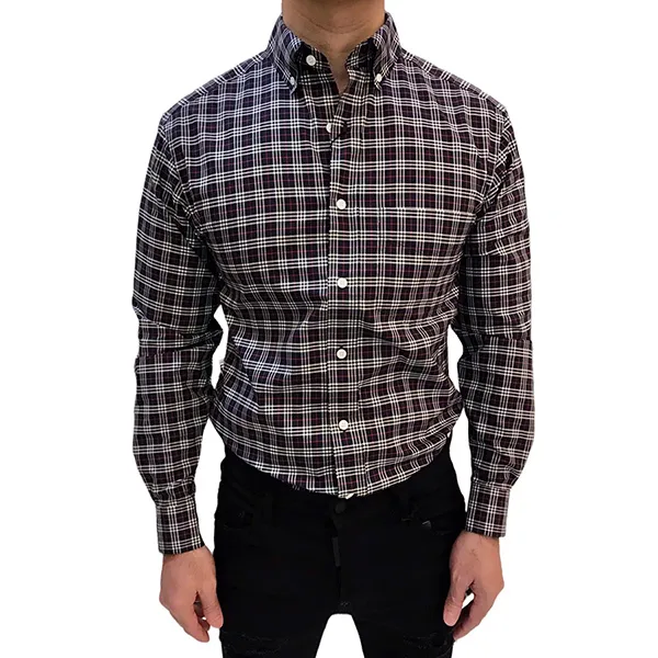 Áo Sơ Mi Nam Burberry Cotton With Check Printed Shirt 8003151 Phối Màu Size M