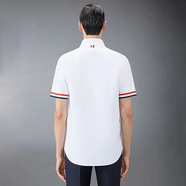 Áo Sơ Mi Nam Thom Browne Short Sleeve Shirt MWS245A Màu Trắng Size 0