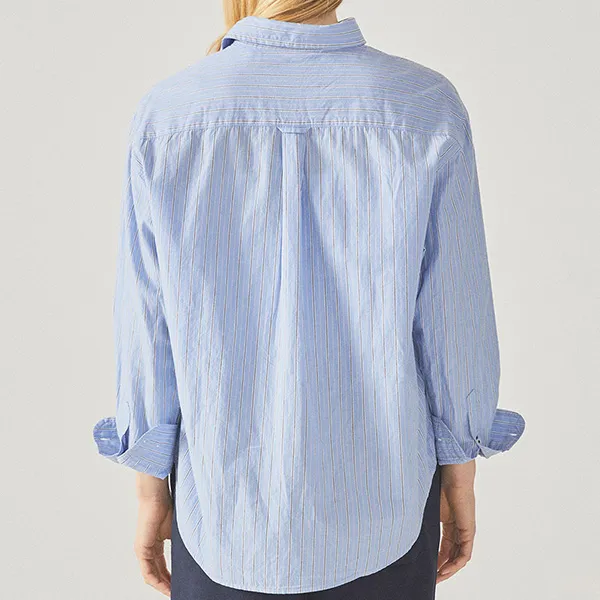 Áo Sơ Mi WHOAU Steve Loose Fit Striped Shirts WHYSF2301F Màu Xanh Da Trời - Thời trang - Vua Hàng Hiệu
