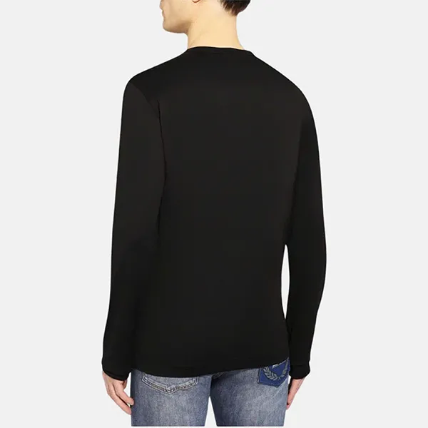 Áo Thun Dài Tay Nam Dolce & Gabbana D&G Thêu Vương Miện T-Shirt G8KF6Z G7VKV Màu Đen Size 44