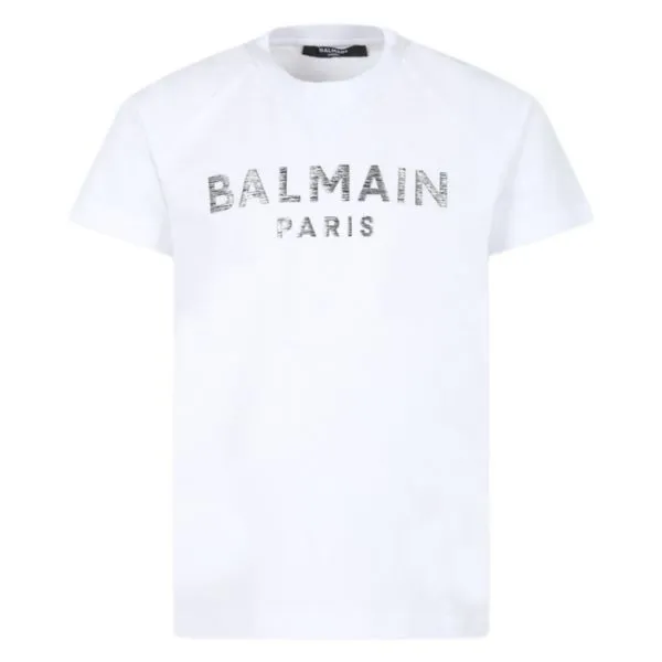 Áo Thun Nam Balmain White T-Shirt With Logo BV8P11Z0057 100AG Màu Trắng Size 14 - Thời trang - Vua Hàng Hiệu