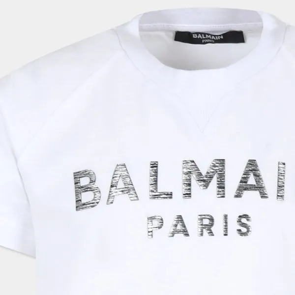 Áo Thun Nam Balmain White T-Shirt With Logo BV8P11Z0057 100AG Màu Trắng Size 14 - Thời trang - Vua Hàng Hiệu