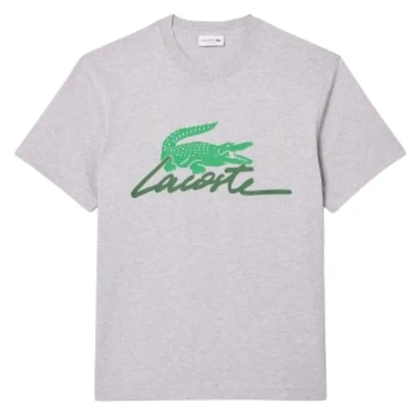 Áo Thun Nam Lacoste Men's Print Cotton T-Shirt TH6562-51 Màu Xám - Xanh Size S