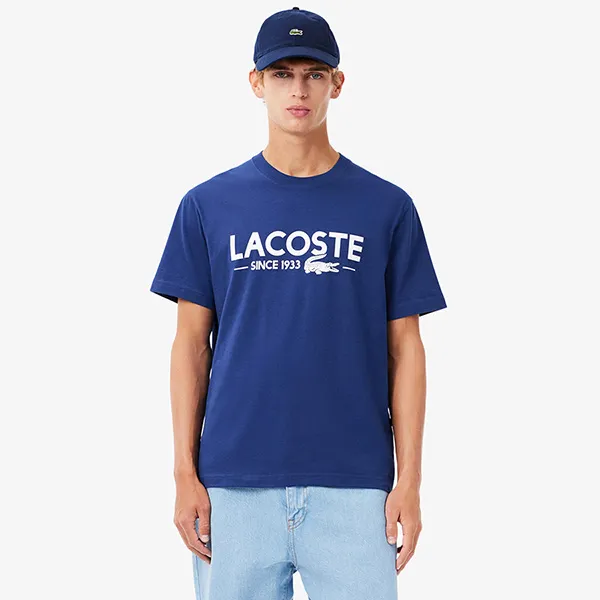Áo Thun Nam Lacoste Men's Printed Cotton Tshirt TH6541 51 HBM Màu Xanh Blue Size S - Thời trang - Vua Hàng Hiệu