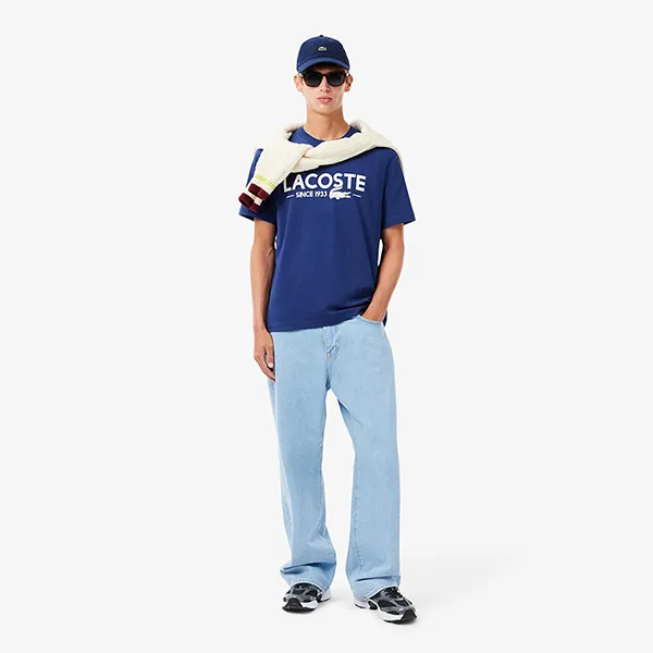 Áo Thun Nam Lacoste Men's Printed Cotton Tshirt TH6541 51 HBM Màu Xanh Blue Size S - Thời trang - Vua Hàng Hiệu