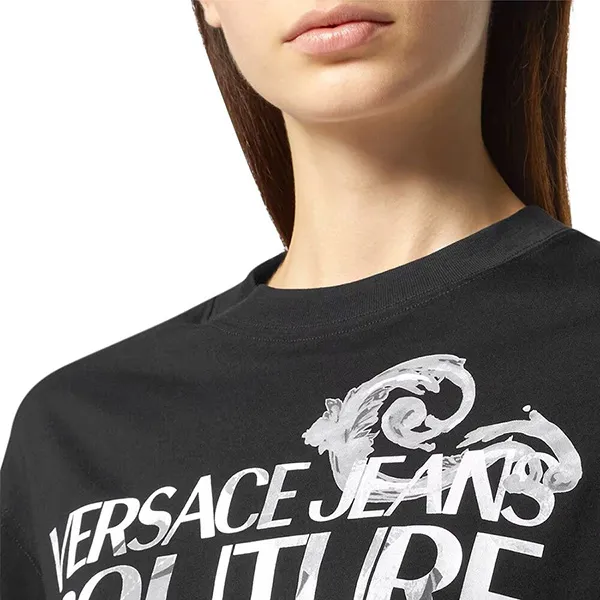 Áo Thun Nữ Versace Jeans Couture T-Shirt 76HAHG01 CJ00G 899 Màu Đen Size S