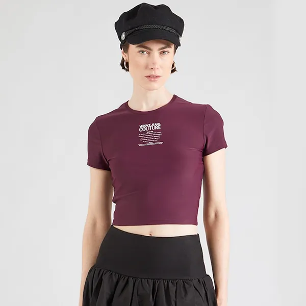 Áo Thun Nữ Versace Jeans Couture T-Shirt 77HAH602 J0148 363 Màu Tím Mận Size XS
