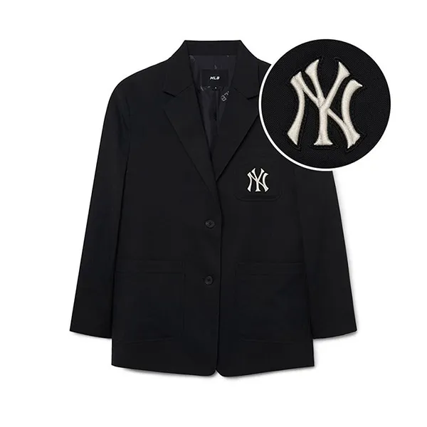 Áo Vest Nữ MLB Basic Logo Blazer Jacket NY 3FJKB0231-50BKS Màu Đen Size S - Thời trang - Vua Hàng Hiệu