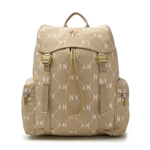 ★MLB Korea★ Diamond Monogram Sportive Backpack NY DBeige 3 Balo MLB Diamond Monogram Sportive Backpack New York Yankees