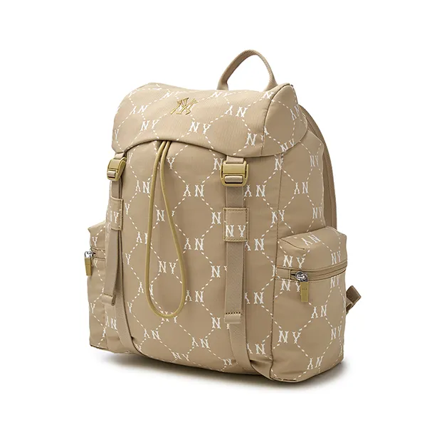 Balo MLB Diamond Monogram Sportive Backpack New York Yankees 3ABKM035N-50BGD Màu Be