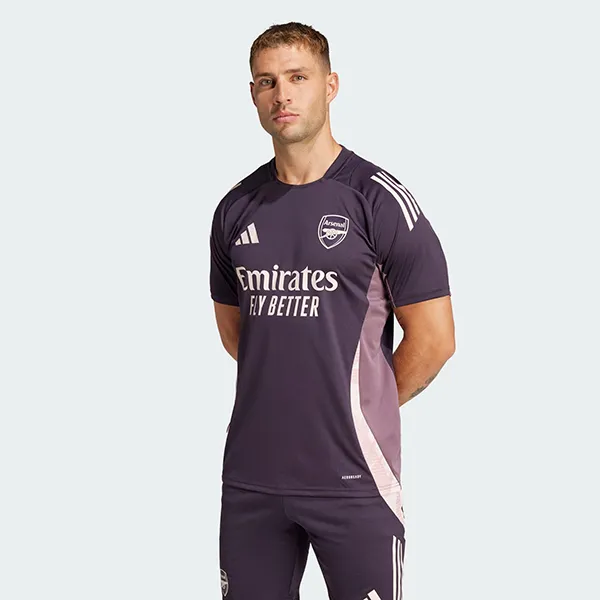 Bộ Quần Áo Cộc Tay Nam Adidas Arsenal Tiro 24 Training Jersey Màu Tím Đậm Size S (Form Ấu)
