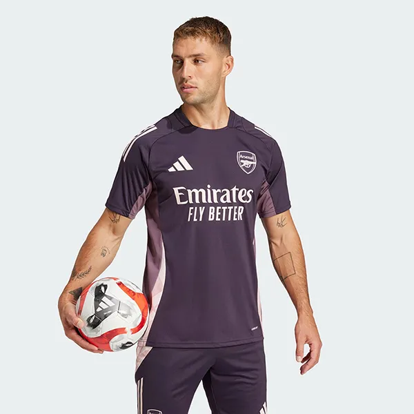 Bộ Quần Áo Cộc Tay Nam Adidas Arsenal Tiro 24 Training Jersey Màu Tím Đậm Size S (Form Ấu)