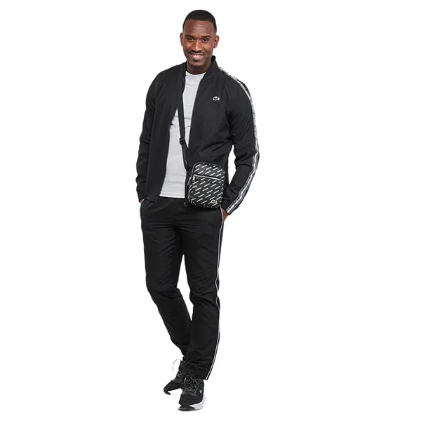 Bộ Quần Áo Dài Tay Nam Lacoste Recycled Fabric Tennis Tracksuit WH1792 031 Màu Đen Size 3