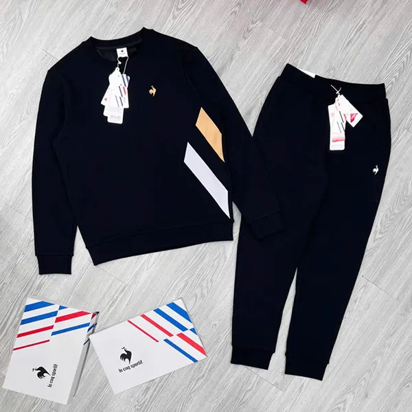 Bộ Quần Áo Nỉ Nam Le Coq Sportif Màu Đen Size M (Form Á)