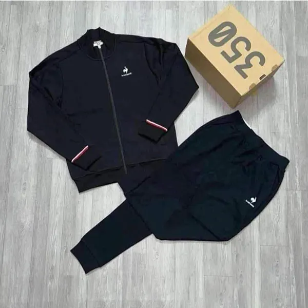 Bộ Quần Áo Nỉ Nam Le Coq Sportif Bomber Black Màu Đen Size S (Form Á)