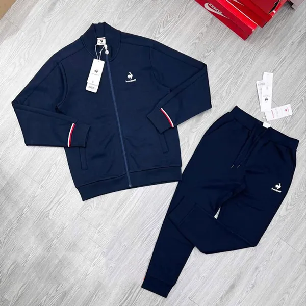 Bộ Quần Áo Nỉ Nam Le Coq Sportif Bomber Navy Màu Xanh Navy Size S (Form Á)