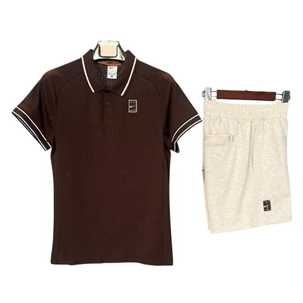 Bộ Thể Thao Nam Nike Court Heritage Màu Nâu Trắng Size S (Form Âu) - Thời trang - Vua Hàng Hiệu