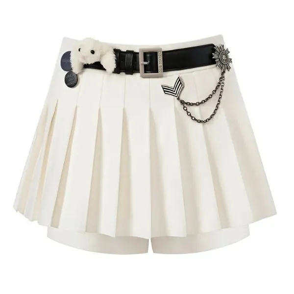 Chân Váy Nữ 13 De Marzo Badge Punk Knit Skirt Màu Trắng Size S
