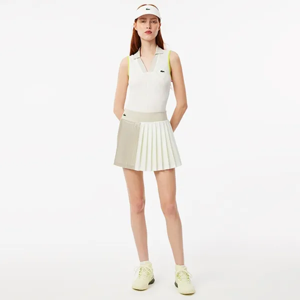 Chân Váy Nữ Lacoste Lined Ultra Dry Tennis Skirt JF7475 51 IEB Màu Xám Trắng Size 36