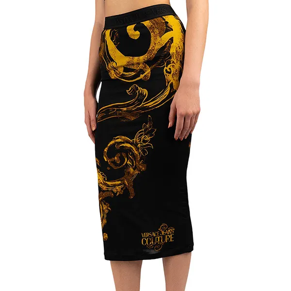 Chân Váy Nữ Versace Jeans Couture 76HAE8P7 JS349 G89 Màu Đen Size 38