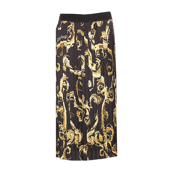 Chân Váy Nữ Versace Jeans Couture Chromo Print Couture Skirt 77HAE8A5 NS462 G89 Màu Đen Họa Tiết Size 42