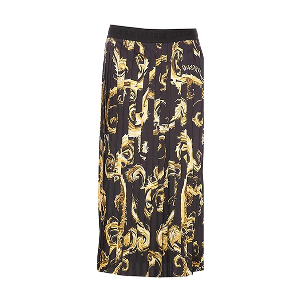 Chân Váy Nữ Versace Jeans Couture Chromo Print Couture Skirt 77HAE8A5 NS462 G89 Màu Đen Họa Tiết Size 42