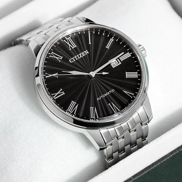 Đồng Hồ Nam Citizen Automatic Black Dial Watch NJ0080-50E Màu Bạc - Đen