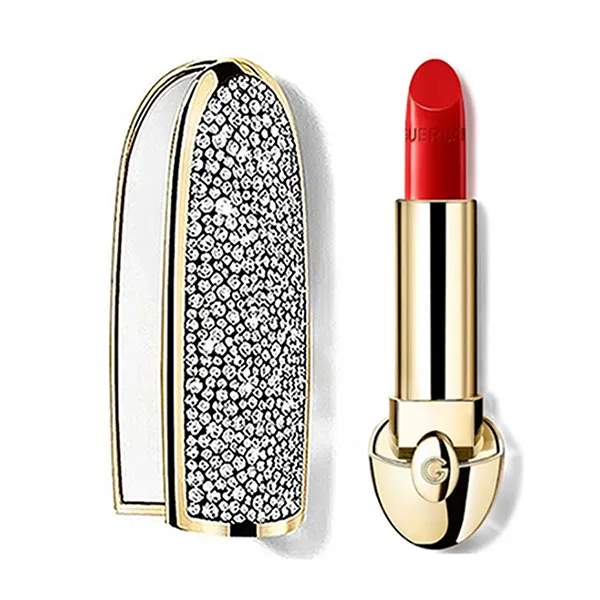 Combo Vỏ Son + Son Guerlain Rouge G Refill Satin 28 Le Coquelicot Màu Đỏ Cam