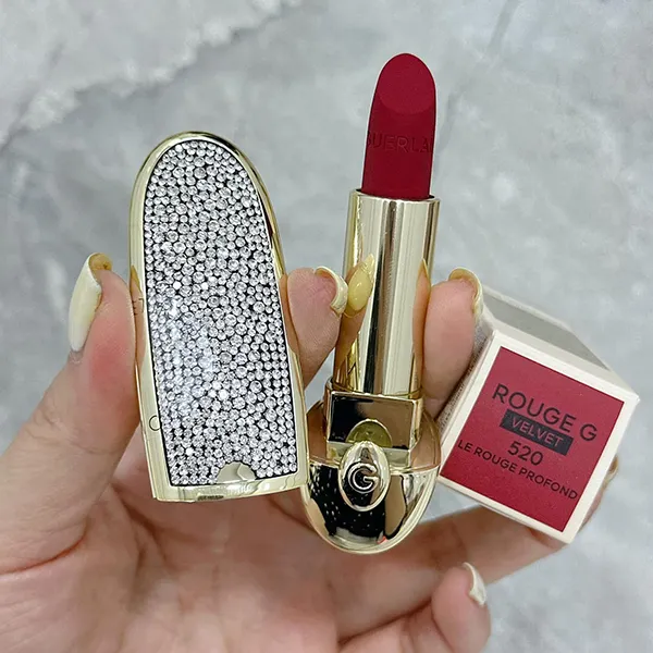 Combo Vỏ Son + Son Guerlain Rouge G Refill Velvet 520 Le Rouge Profond Màu Đỏ