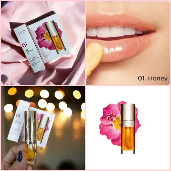 Dầu Dưỡng Ẩm Căng Mọng Môi Clarins Lip Comfort Oil 01 Honey Màu Vàng 7ml - Son Môi - Vua Hàng Hiệu