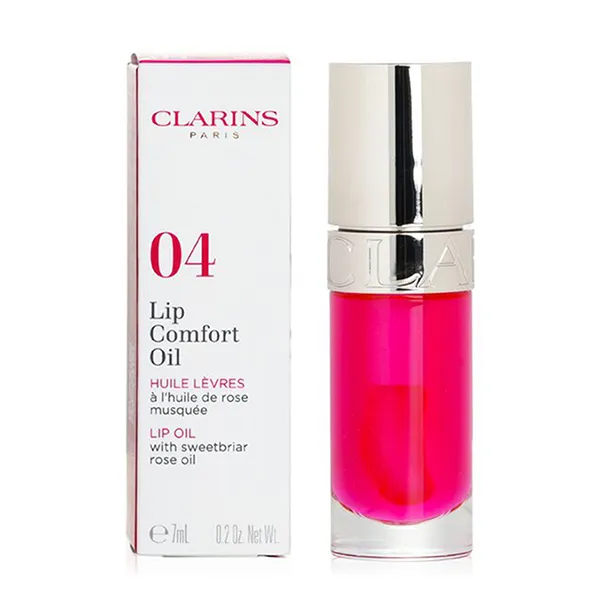 Dầu Dưỡng Ẩm Căng Mọng Môi Clarins Lip Comfort Oil 04 Pitaya Màu Hồng Đỏ 7ml - Son Môi - Vua Hàng Hiệu