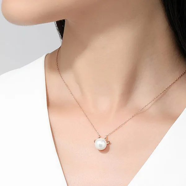 Dây Chuyền Nữ Lili Jewelry Mạ Vàng Đính Ngọc Trai Dark Angel LILI_581344 Màu Vàng Hồng