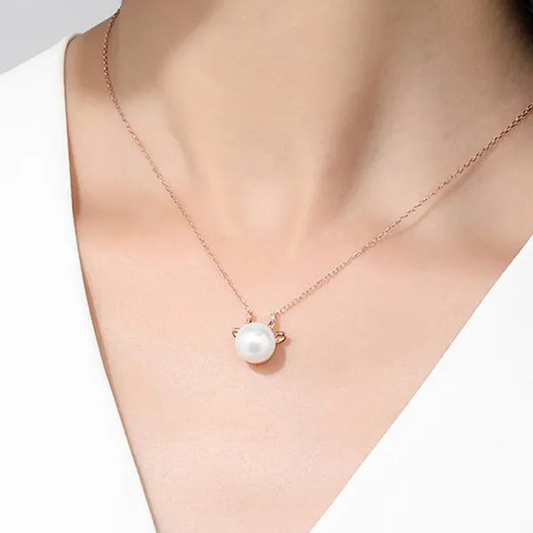 Dây Chuyền Nữ Lili Jewelry Mạ Vàng Đính Ngọc Trai Dark Angel LILI_581344 Màu Vàng Hồng