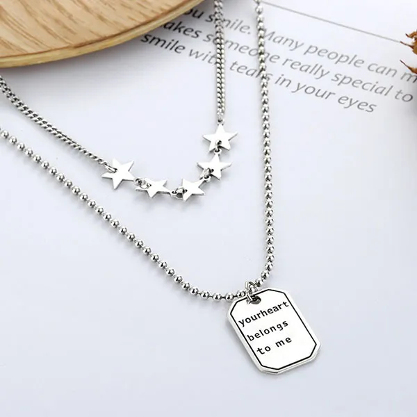 Dây Chuyền Nữ Lili Jewelry 2 Tầng Chuỗi Hạt Xoắn Hình Ngôi Sao 5 Cánh Nemo LILI_834311 Màu Bạc - Trang sức - Vua Hàng Hiệu