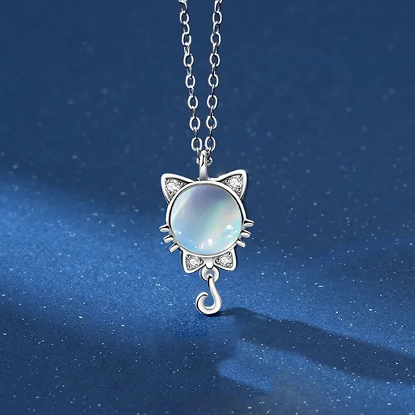 Dây Chuyền Nữ Lili Jewelry Đính Đá CZ Hình Mèo Dễ Thương Zelda LILI_097350 Màu Bạc