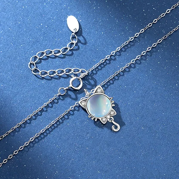 Dây Chuyền Nữ Lili Jewelry Đính Đá CZ Hình Mèo Dễ Thương Zelda LILI_097350 Màu Bạc