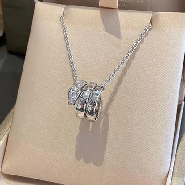 Dây Chuyền Jewery Luxury Serpenti Viper Necklace In 18K White Gold With Diamonds Màu Vàng Trắng - Trang sức - Vua Hàng Hiệu