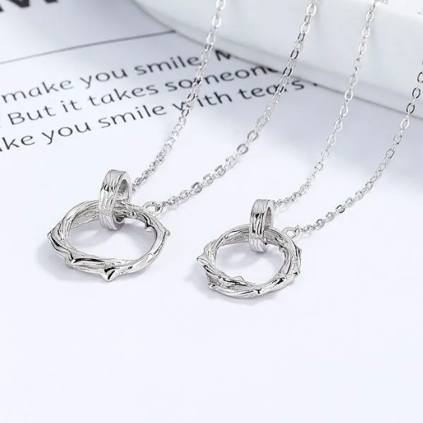 Dây Chuyền Đôi Lili Jewelry Cành Hồng Tình Yêu Saylor LILI_131594 Màu Trắng