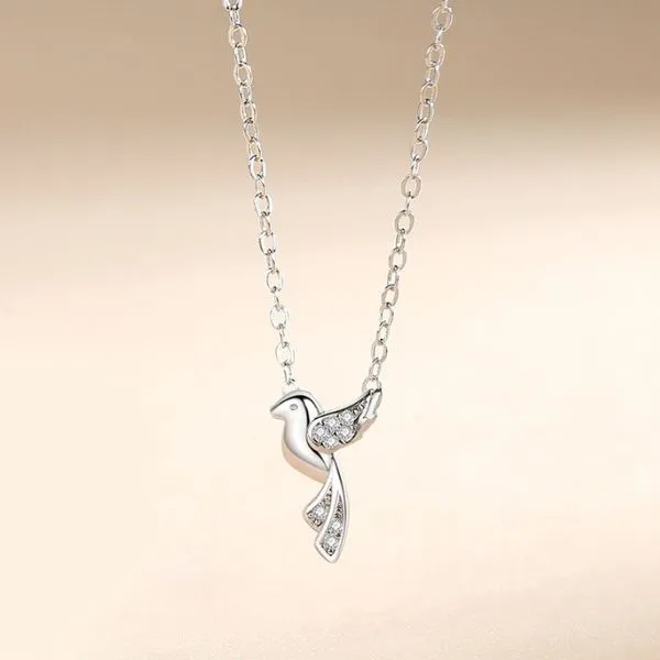 Dây Chuyền Đôi Lili Jewelry Đính Đá CZ Chim Và Cành Cây Dakari LILI_099557 Màu Trắng