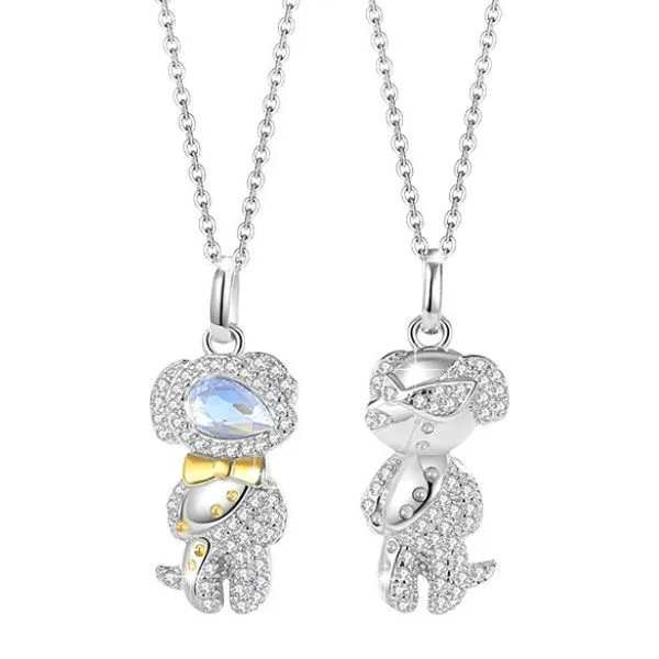 Dây Chuyền Đôi Lili Jewelry Đính Đá CZ Cún Phi Hành Gia Aspen LILI_131585 Màu Trắng - Trang sức - Vua Hàng Hiệu