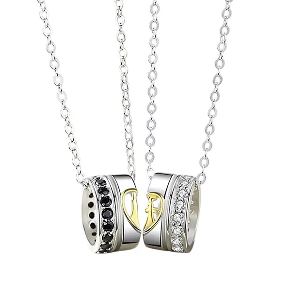 Dây Chuyền Đôi Lili Jewelry Đính Đá CZ Full Love LILI_452933 Màu Bạc