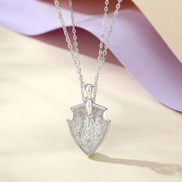 Dây Chuyền Đôi Lili Jewelry Đính Đá CZ Hiệp Sĩ Và Thiên Thần Orion LILI_106245 Màu Trắng