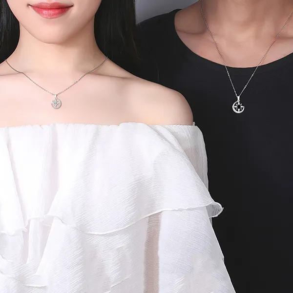 Dây Chuyền Đôi Lili Jewelry Đính Đá CZ Hình Ánh Sao Yehuda LILI_099539 Màu Bạc